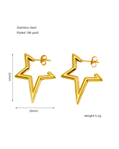 Hot Sale Horseshoe Buckle Earrings Star C-shaped Braided Earrings Stainless Steel Earrings