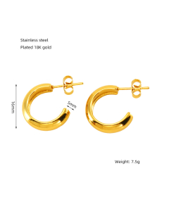 Fashion Horseshoe Buckle Earrings Star C-shaped Braided Earrings Stainless Steel Earrings