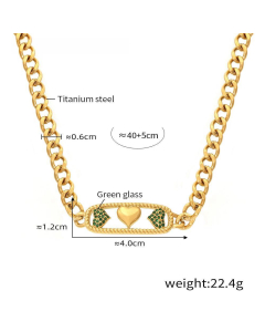 Wholesale Stainless Stee Fine Jewelry Star Moon Lighting Love Zircon Inlaid Necklace Bracelet-Necklace-01