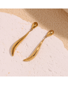 Wholesale Stainless steel Earrings Creative Personality Plated 18K Gold Stitching Water Drop Earrings