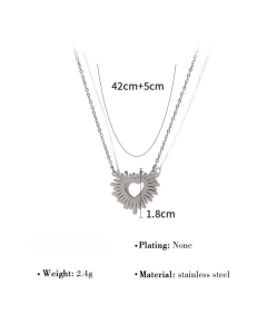 Wholesale Stainless Steel Necklace Sun Flower Necklace-Steel Color-05