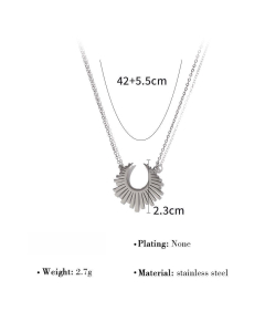 Wholesale Stainless Steel Necklace Sun Flower Necklace-Steel Color-06