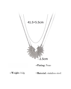 Wholesale Stainless Steel Necklace Sun Flower Necklace-Steel Color-03