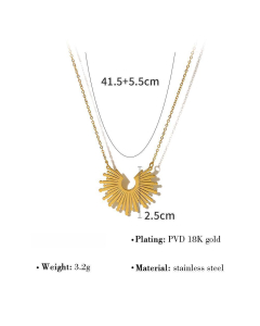Wholesale Stainless Steel Necklace Sun Flower Necklace-Gold Color-03