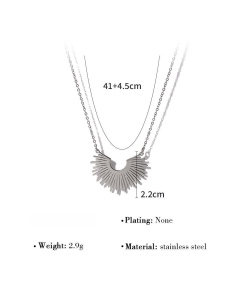 Wholesale Stainless Steel Necklace Sun Flower Necklace-Steel Color-08