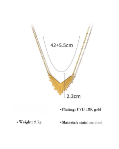 Wholesale Stainless Steel Necklace Sun Flower Necklace-Gold Color-04