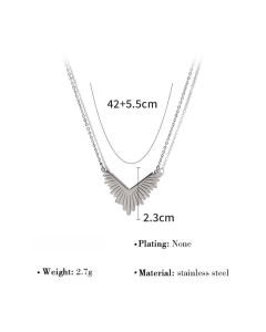Wholesale Stainless Steel Necklace Sun Flower Necklace-Steel Color-04