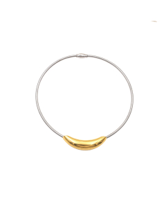 Multi-color Round Tube Thick Curved Tube Stainless Steel Necklace