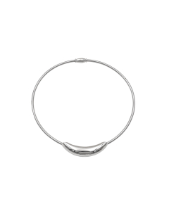 Steel Color Round Tube Thick Curved Tube Stainless Steel Necklace