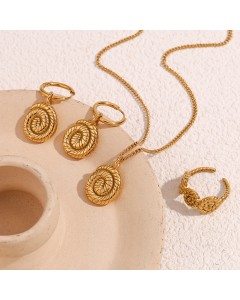 Wholesale Stainless Steel Twist Jewelry Thread Spiral Snail Shell Pendant Necklace