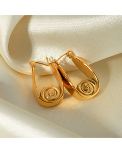 Wholesale Stainless Steel Earrings Threaded Hoop Earrings 
