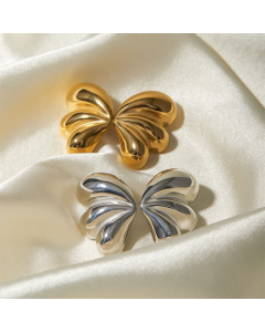 Wholesale 18K Gold Stainless Steel Earrings Fashion Minimalist Three Petals Drop Earrings Women's Earrings Butterfly Earrings