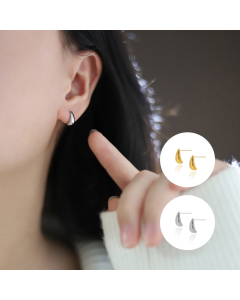 Wholesale Stainless Steel Mini Earrings Niche Minimalism Small Water Drop Non-fading Small Earrings