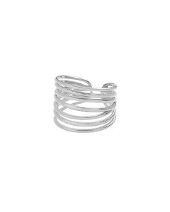 Minimalism Hollow Stainless Steel Plated 18K Gold Adjustable Ring