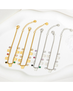 Refined Zircon Butterfly Necklace Stainless Steel Wholesale