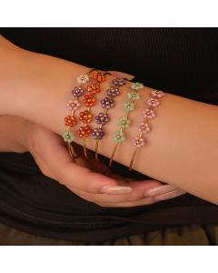 Wholesale Stainless Steel Bracelet Zircon Flower Bracelet