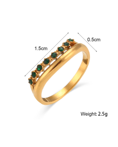 Fashion Exquisite Light Luxury Zircon Inlaid Double-layer Stainless Steel Fine Ring