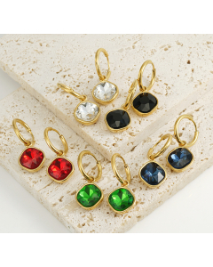 Wholesale Stainless Steel Earrings Fashion Classic Zircon Inlaid Earrings Plated 18K Gold Diamond Earrings