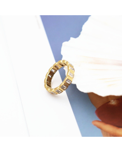 Wholesale Stainless Steel Ring Plated 18K Gold Zircon Inlaid Ring YK28765