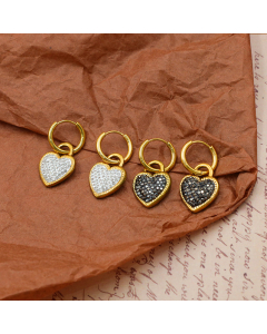 Wholesale Stainless Steel Earrings Zircon Love Titanium Steel Earrings 