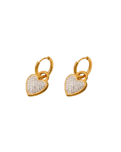 French Fashion Niche Design Zircon Love Titanium Steel Earrings