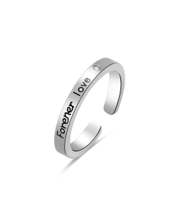 Wholesale Stainless Steel Ring Minimalism Non-fading Star Heart Letters Enamel Female Opening Ring