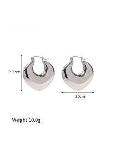 Fine Jewelry Steel Color Sleek Hollow Hoop Stainless Steel Earrings Female