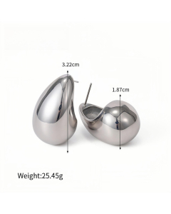 Steel High Fashion Hollow Water Drop Shape Titanium Steel LY881027