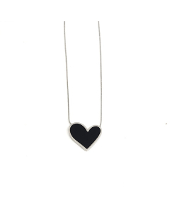 Steel Irregular Heart Pendant With Stainless Steel Snake Chain CA7810159