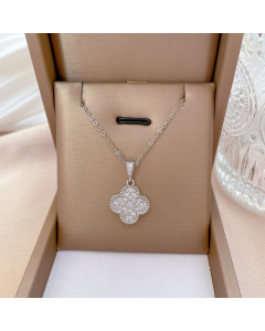 Steel Titanium Steel Lucky Clover Necklace CA7810163