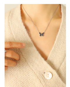 Steel Titanium Steel Necklace With Butterfly Pendant CA7810133