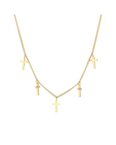 Streetwear Cross Stainless Steel Titanium Steel Plating Pendant Necklace