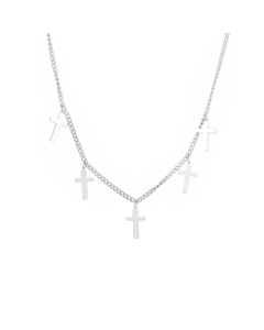 Streetwear Cross Stainless Steel Titanium Steel Plating Pendant Necklace