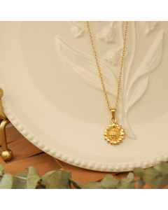 Sunflower Pendant Titanium Steel Necklace Fine Jewelry Wholesale