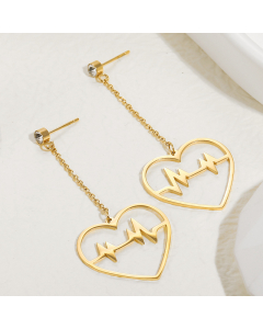 Wholesale Stainless Steel Earrings INS Style Niche Design Tassel Love Diamond Inlaid Long Earrings For Women