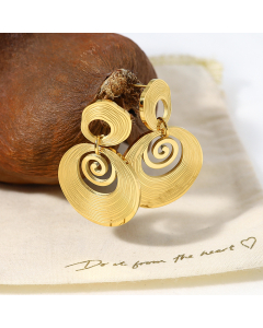 Wholesale Stainless Steel Earring Geometric Texture Of Bread Earrings