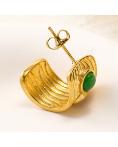 Wholesale INS Earrings French Retro Temperament Senior Sense Texture Sense Light Luxury Jeweled Stainless Steel Earrings