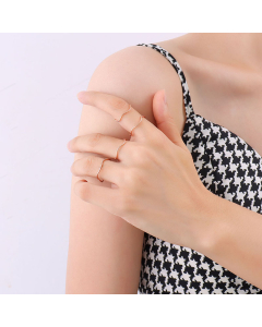 Wholesale Thin Ring Hot Sale Minimalism Folding Ring 18K Gold Titanium Steel Ring