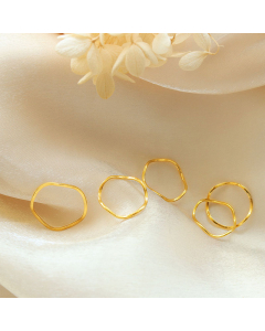 Wholesale Thin Ring Hot Sale Minimalism Folding Ring 18K Gold Titanium Steel Ring