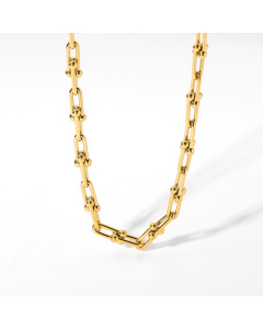 U-shaped Chain Plain Stainless Steel Choker Necklace
