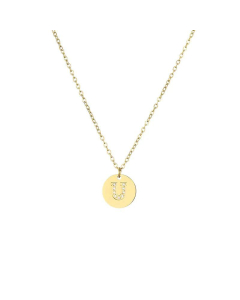Fashion Diamond Clavicle Chain Letter Pendant Titanium Steel Necklace-U