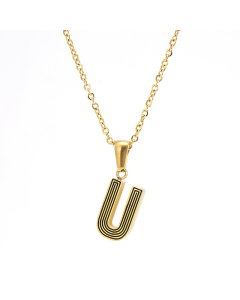 U Initial Necklaces for Women Girls 18k gold Chain Necklace CA7810230