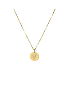 Fashion Diamond Clavicle Chain Letter Pendant Titanium Steel Necklace