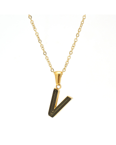 V Initial Necklaces for Women Girls 18k gold Chain Necklace CA7810230