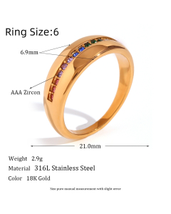 Vintage Style Micro Diamond Colorful Ring Wholesale Jewelry LY881018-35