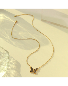 Vintage Titanium Steel Necklace With Butterfly Pendant CA7810133