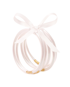 White Set Of 5 Glitter Powder Bangle With PVC Tube LY881008-30025