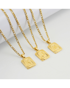 Wholesale Hip Hop Style Initial Letter With Curby Chain Necklace CA7810225