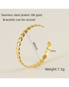 Wholesale INS Style Snake Cross Gold Plated Stainless Steel Bangle LY881014-664