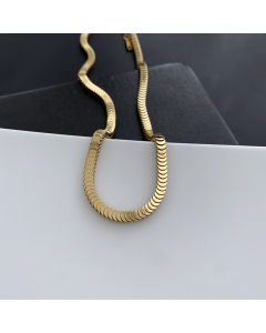 Wholesale Necklace Basic Style Gold Plated Stainless Steel Necklace China Jewelry Stock-Gold Color-Necklace